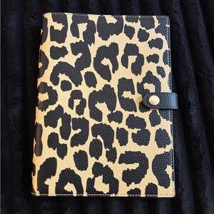 Coach Leopard Print Notebook Cover - Black and Tan